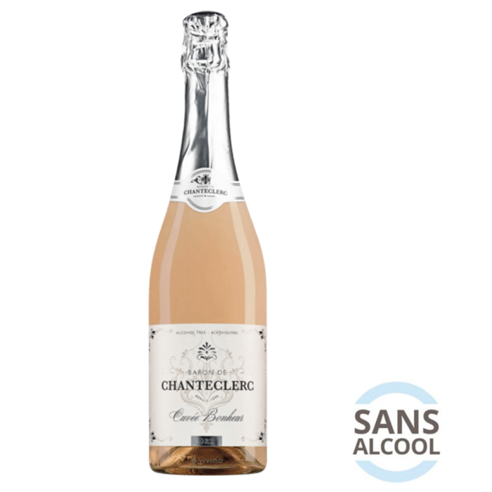 BARON DE CHANTECLERC ROSE  (Alcool Free) Vin rosé effervescent sans alcool
